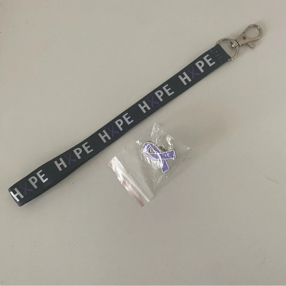 DV Purple Awareness Ribbon Lanyard and Pin